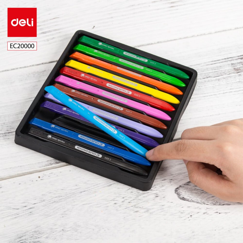 ديلي أقلام تلوين بلاستيك كرايون مثلث - كالار إيموشن - 12 لون EC20000